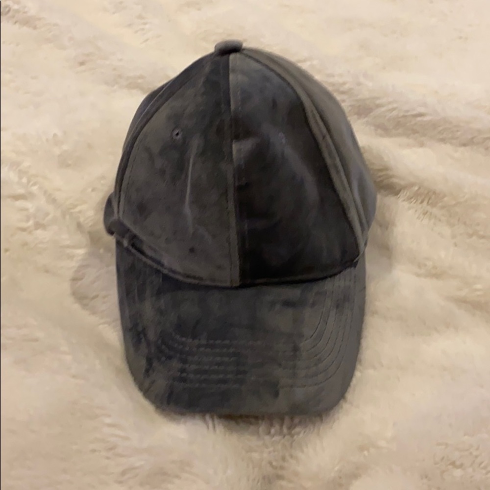 Grey velvet dad hat